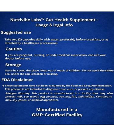 NUTRIVIBE LABS 6-in-1 Gut Health 70 Billion CFU 10 Strains Probiotics Prebiotics Postbiotics Digestive Enzymes + L-Glutamine & Zinc Supports Digestion & Immunity Delayed Release 60 Capsules - Buy Online on GoSupps.com