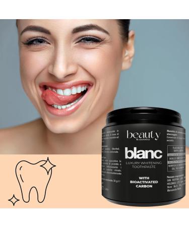 Blanc Natural Teeth Whitening Powder - Whiten Teeth with Calcium Carbonate & Activated Carbon | International Shipping Available - Buy Online on GoSupps.com