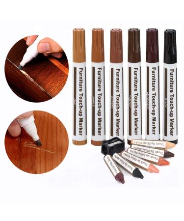 Furniture Repair Wood Repair Markers Touch Up Repair Pen-Markers and Wax Sticks,for Stains,Scratches,Wood Floors,Tables,Carpenters,Bedposts (13 Furniture Markers) 13 Piece Set