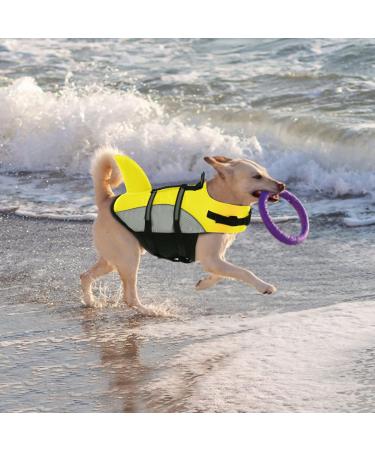 Alagirls XL Dog Life Jacket - Adjustable Swimming Vest for Safety - Yellow & Gray Chest 66-78cm - Buy Online on GoSupps.com