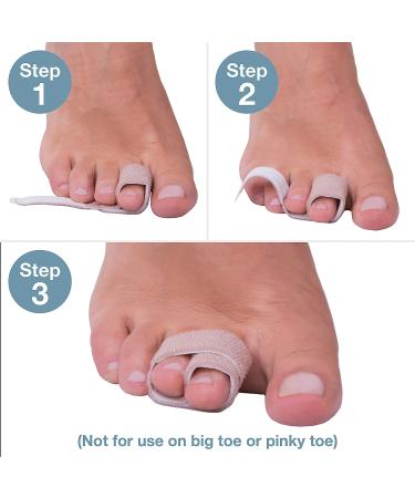 ZenToes Reusable Fabric Buddy Wraps - 4 Count (Beige) | Hammertoe Straightener & Broken Toe Support - Buy Online on GoSupps.com
