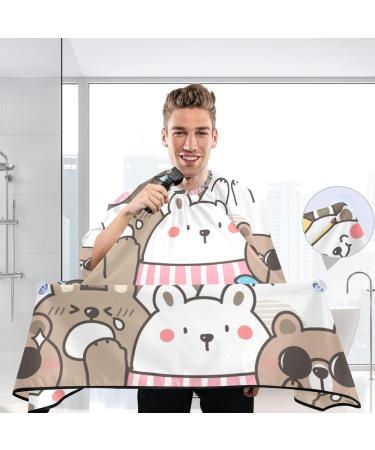 Waterproof Barber Cape | Funny Cartoon Bear & Cheetah Haircut Bib for Men & Women - Unisex Hair Cutting Cape - Buy Online on GoSupps.com
