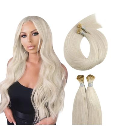 Moresoo Extensions Real Hair Bonings 45 cm Keratin Bondings Real hair Platinblond I-Tip Extensions Real Hair Bonding Silky Smooth Hair Experiences #60 0.8G/Strang 40g 50piece 45 cm 3.I-TIP #60