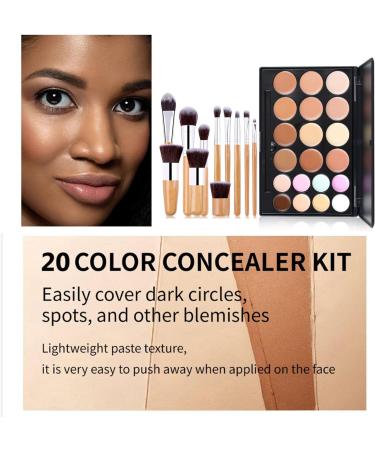 Professional Makeup Cream Contour Palette by MKNZOME - 20 Colors with Full Coverage & Brush Set | Contouring Face Makeup Gift for Women - Buy Online on GoSupps.com