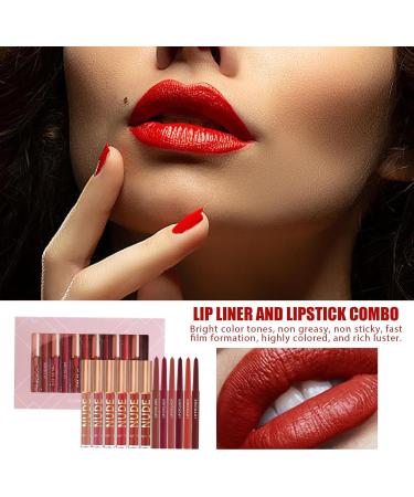  Generisch Women's Lipstick - 6 Colors - Waterproof - Matte - With 6 Lip Liners - Water-Resistant Lip Color - For Women Girls Parties Makeup Beauty Dates - Buy Online on GoSupps.com