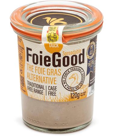 FoieGood Duck Liver Pate 120g - Smooth & Creamy Appetizer Spread - Ethically Sourced - Glass Jar - Buy Online on GoSupps.com