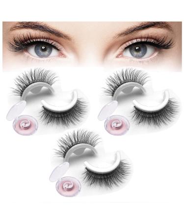 Lash Buddy Self-Adhesive Eyelashes Eyelash Buddy No Glue 2023 New Snap on Lashes Reusable Adhesive Eyelashes Natural Look Natural Lash Buddy Self-Adhesive Eyelashes (3 Pairs C)