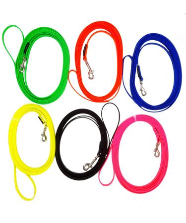 Elropet Dogeleine Biothane Schlepleine Training line track leash (20m with hand loop neon pink 16mm) 20m with hand loop neon pink 16mm