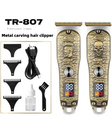 Professional Barber Scissors & Hair Clippers | Engraving Retro Design | Portable Electric Razor with Digital Display - Buy Online on GoSupps.com
