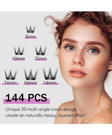 Lash Extension Kit 144 Pcs - 3D Wispy Clusters Waterproof Bond & Seal Complete Eyelash Extensions at Home (Prism Kit - Buy Online on GoSupps.com