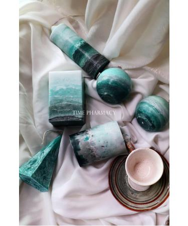 Handmade Scented Candles | Black Berry Laurel | Green Sea Shore Theme | Soy Candles for Home Decor | Unique Artistic Gift for Him/Her | Cuboid 7x12cm - Buy Online on GoSupps.com