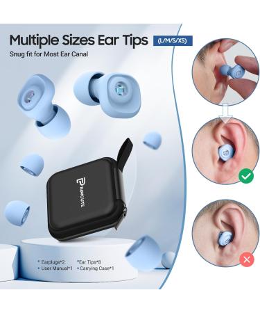 High Fidelity Noise Cancelling Ear Plugs for Concerts & Festivals - Silicone Ear Plugs with 4 Pairs Tips | Perfect for Drummers & DJs (Light Blue - Buy Online on GoSupps.com