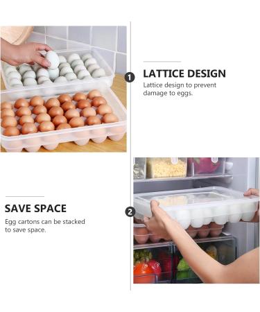 Healvian 34 Storage Cover Capacity Large Grids Dispenser Plastic Tray Transparent Eggs Refrigerator re-usable - Buy Online on GoSupps.com