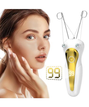 Capmesso epilator women face hair remover for women wireless threading hair removal USB face epilator women epilator with LED for face body cotton thread pearl powder (gold) - Buy Online on GoSupps.com