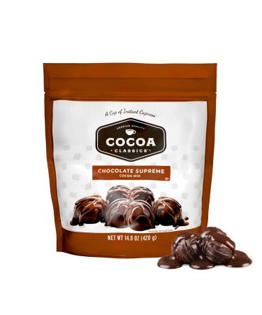 Cocoa Classics M lange de cacao supr me au chocolat fabriqu avec du lait sans graisse il suffit d'ajouter de l'eau chaude sans gluten et casher compatible avec le lait sac de 420 ml (lot de 1)