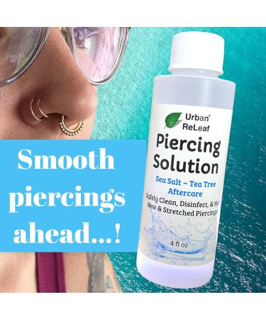 Urban ReLeaf Piercing Solution 4 oz - Healing Sea Salts & Tea Tree Aftercare for New & Stretched Piercings - Buy Online on GoSupps.com