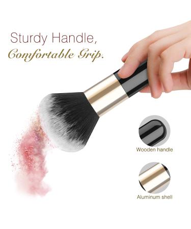 Luxspire Flat Kabuki Makeup Brush - Large Soft Face Mineral Powder Foundation & Blush Brush for Blending Makeup - Black & Gold - Buy Online on GoSupps.com