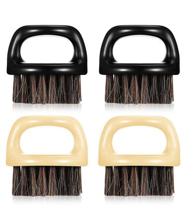 Ankle brush with soft bristles for men 4 pieces of mustache brush for men beard-styling mustache brush with a round handle