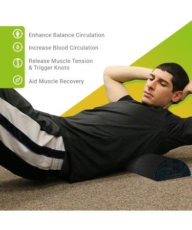 BodyHealt High Density Half Foam Roller - 6 x 12 - Physical Therapy & Exercise Tool for Deep Muscle Relief - Buy Online on GoSupps.com