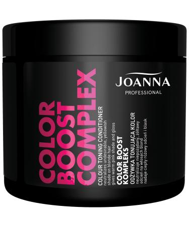 Joanna Professional Color Toner Tinting Condition in pink gray for hair - with microprotein - permanent coloring - curly gloss & warm color pink - 500 g