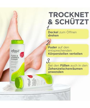efasit Foot & Body Powder 100g - Absorbs Moisture - Protects Skin & Deodorizes Foot & Body Sweat - Buy Online on GoSupps.com