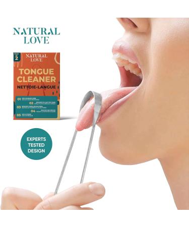 Natural Love Tongue Scrapers 304 Stainless Steel Tongue Scraper 2 Counts Professional Tongue Cleaner Scraper with 2 Separate travel Case - 2 Pack - Buy Online on GoSupps.com