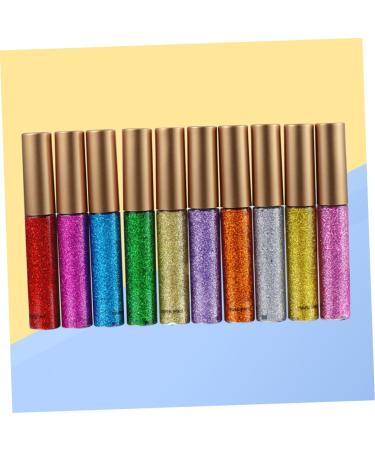 KALLORY 10pcs Liquid Eyeliner Glitter Eye Shadow Glitter Eyeliner Shiny Eyeshadow Liquid Eyeshadow Colorful - Buy Online on GoSupps.com