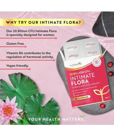 Nutravita Probiotics for Women - 20 Billion CFU, 5 Live Strains with Vitamin B6 & Cranberry - Female Intimate Flora Support - 30 Capsules - Buy Online on GoSupps.com