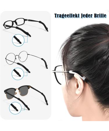 6 Pairs Silicone Anti-Slip Covers for Glasses Brackets - Black & White Rubber Accessories | Ideal Glasses Ear Hooks - Buy Online on GoSupps.com