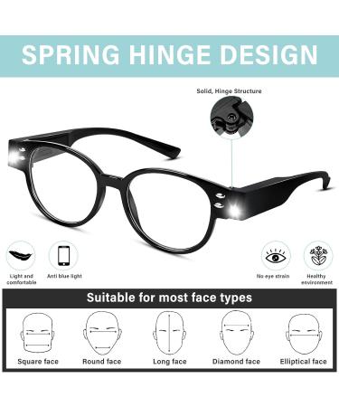 LED Reading Glasses with Lights - Bright Magnifying Glasses for Nighttime Reading & Blue Light Blocking - Buy Online on GoSupps.com