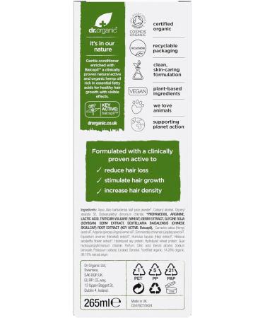 Dr. Organic Conditionneur de Secours au Chanvre Bio 265 ml - Buy Online on GoSupps.com