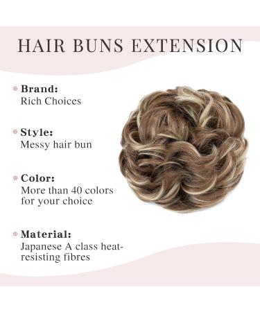 Women's Messy Bun Hair Piece Scrunchies - Light Brown to Ash Blonde 55g - Buy Online on GoSupps.com
