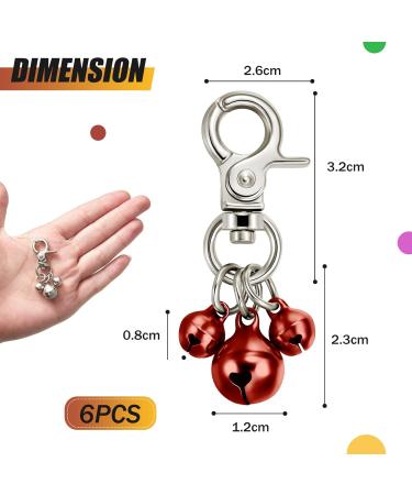 6 Piece Pet Bells for Collars - Loud Dog Bubbles & Key Rings - Colorful Triple Bell Charms (Green Red Blue Purple Silver Gold) for Dogs - Buy Online on GoSupps.com