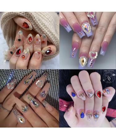 17 Pcs Sparkling 3D Nail Charms Rhinestones - Heart & Laser Design | Shiny Nail Art Supplies for Women DIY Gem Decoration - Crystals Jewelry S3 - Buy Online on GoSupps.com