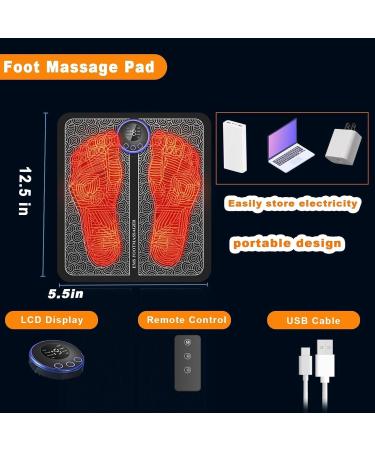 Foot massage pad for neuropathy electric foot massage pad for plantar fasciitis muscle relaxation portable and easy to operate with 8 modes and 19 levels of sports muscle foot massage suitable for a variety of scenes Black - Buy Online on GoSupps.com