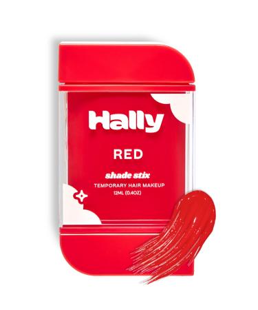 HALLY Shade Stix | Red | Temporary Hair Color for Kids & Adults | Ditch Messy Hair Spray Paint  Chalk  Wax & Gel | One-Day  Wash-Out Hair Dye | Washable & Safe | Red Hair Makeup for Boys & Girls