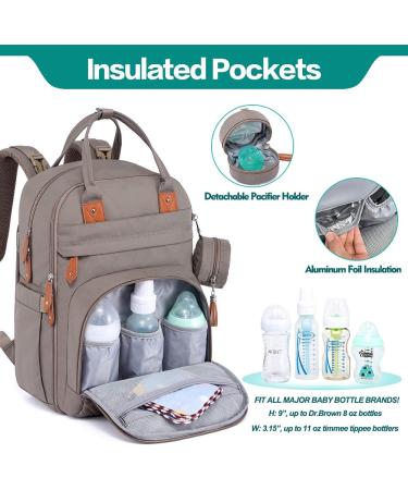 BabbleRoo Baby Diaper Bag Backpack - Stylish Khaki Nappy Backpack for Parents | International Shipping Available - Buy Online on GoSupps.com