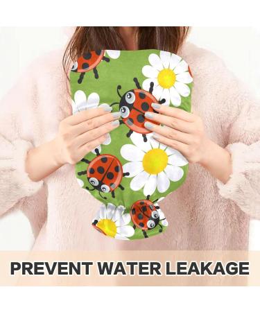 NAANLE Cartoon Daisy Lady Beetle Hot Water Bottle - 1L for Menstrual Cramps Pain Relief & Heat Therapy - Transparent Design - Buy Online on GoSupps.com