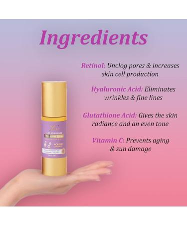 Yana Youngever Anti Aging Face Serum - Vitamin C Retinol Hyaluronic Acid Niacinamide | Resurfacing Pore Refining & Hydrating Skincare | 1.01 Fl Oz - Buy Online on GoSupps.com