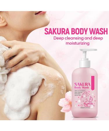 XJBD Cherry Blossom Shower Gel Hydrating Scented Body Wash for Women Body Soap with Coconut Oil Gentle Cleansing for Soft Skin Long-Lasting Refreshing Floral Fragrance For All Skin Types - Buy Online on GoSupps.com