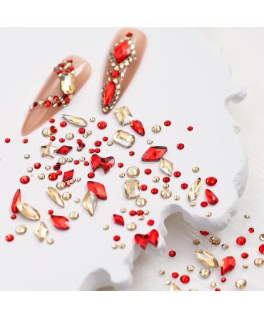 Clear Nail Art Rhinestone Clear Gals Nail 3D Glitter Nail Art Decoration Nail Jewelry Flat Back Nail Crystal Nail Crystal Rhinestone Kit for Nail Art - Buy Online on GoSupps.com