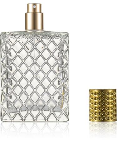 JJKMALL 100ml/3.4Oz Square Grids Carved Glass Fine Mist Atomizer Portable Refillable Empty Perfum Spray Bottle Travel Atomizer Bottle - Buy Online on GoSupps.com