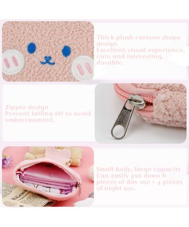 FERCAISH Portable Sanitary Napkin Storage Bag - Cute Zippered Period Pads Holder for Teen Girls & Women (Pink) - Buy Online on GoSupps.com
