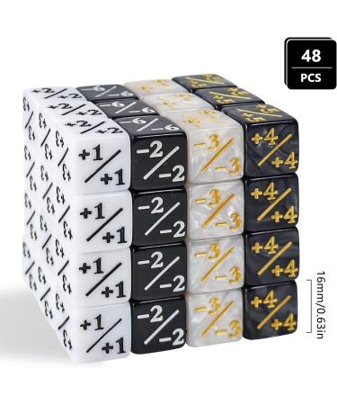 48 Pcs Glitter Sparkle MTG Loyalty Dice Set - Black & White | Magic The Gathering Token Dice for CCG Card Gaming - Buy Online on GoSupps.com