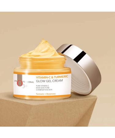 Buy Vitamin C & Turmeric Glow Gel Cream for Men & Women - 50gm | Brightening Skincare with Rosemary - Buy Online on GoSupps.com