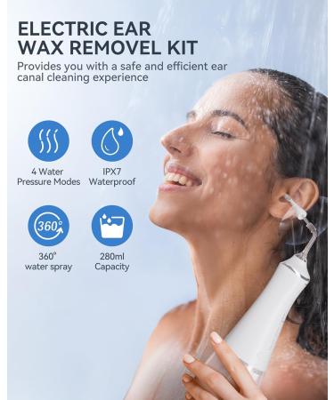 Ear Wax Removal Kit - Electric Ear Cleaner & DIY Water Pressure System | Safe & Efficient Ear Irrigation Tool for Earwax Removal (White - Buy Online on GoSupps.com