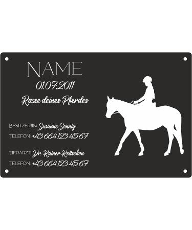 Personalized Horse Shape Stable Bar Sign | 29x19cm Black Glossy Laser Engraved | UV-Resistant & Waterproof | Perfect for Equestrian Decorations - Buy Online on GoSupps.com