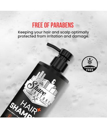 The Shave Factory Paraben Free Hair Shampoo Natural Formula for Healthy and Shiny Hair Free from Harmful Chemicals Suitable for Daily Use 1000ML - Buy Online on GoSupps.com