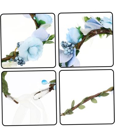 MAGICLULU Bridal Wreath Tiara Blue Tiara Hair Accessory for Girls Wedding Hair Garland Simple Garland for Women Wedding Hair Wreath Party Decor Baby Flower Child Bohemia Makeup Silk Cloth - Buy Online on GoSupps.com