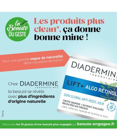 Diadermine - Lift+ Algo Retinol - Anti-Wrinkle Day Cream - Criste Marine and Algae Extract - Hydrates and Brightens the Complexion - Facial Care - Anti-Aging Care - 50 ml Jar - Buy Online on GoSupps.com
